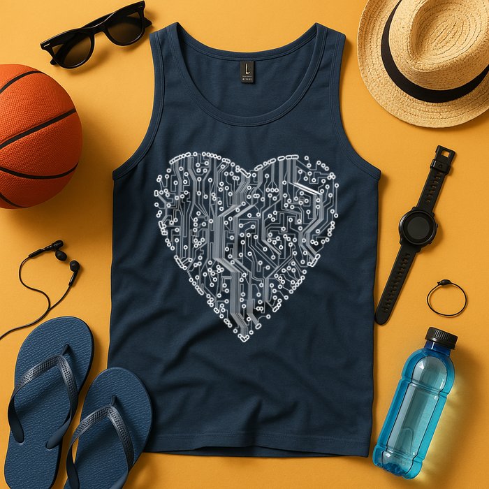Circuit Board Heart Tank Top