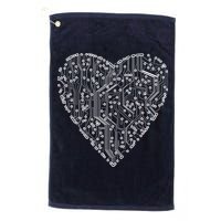 Circuit Board Heart Golf Towel