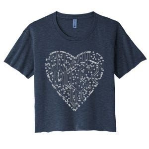 Circuit Board Heart Women's Crop Top Tee