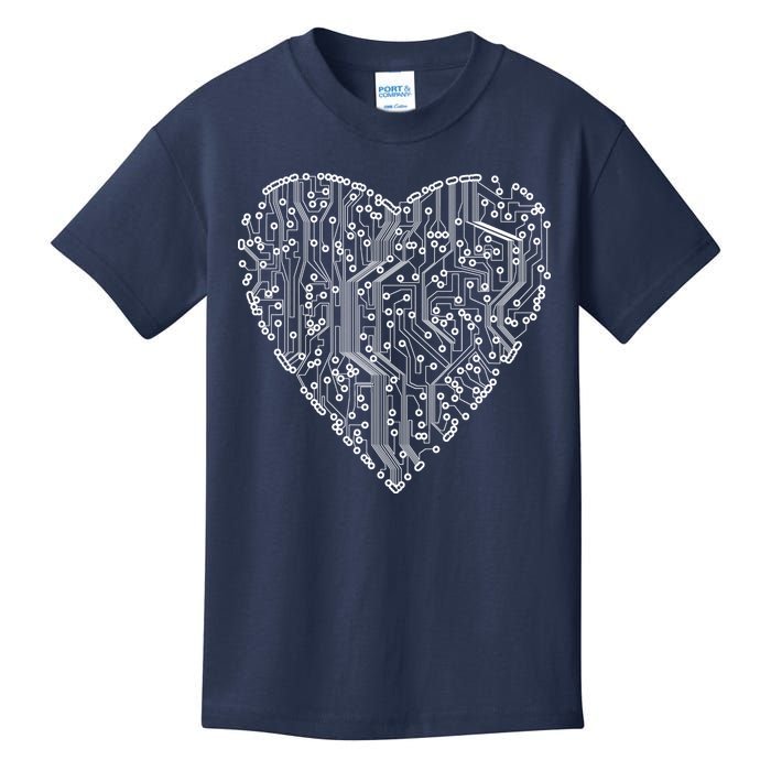 Circuit Board Heart Kids T-Shirt