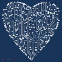 Circuit Board Heart Zip Tote Bag