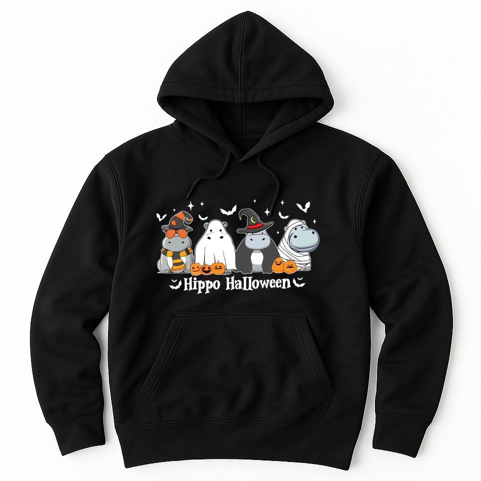 Cute Baby Hippo Moo Deng Fall Hoodie