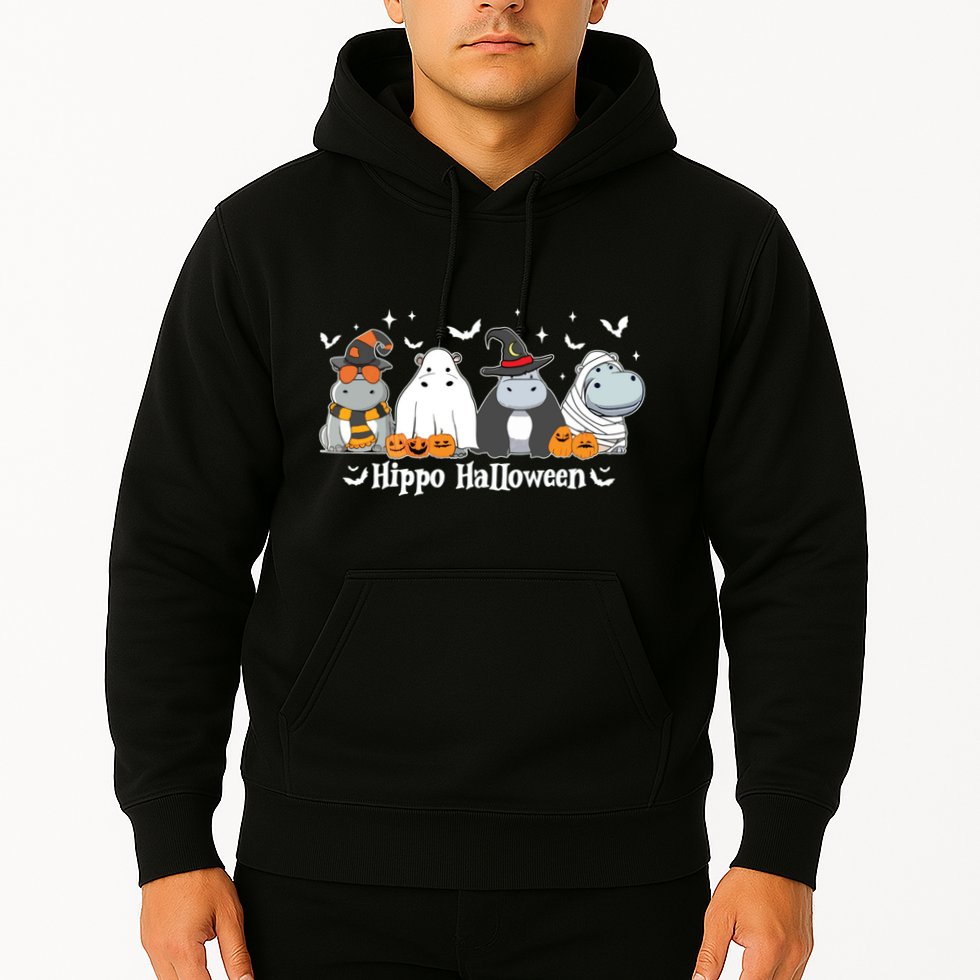 Cute Baby Hippo Moo Deng Fall Hoodie