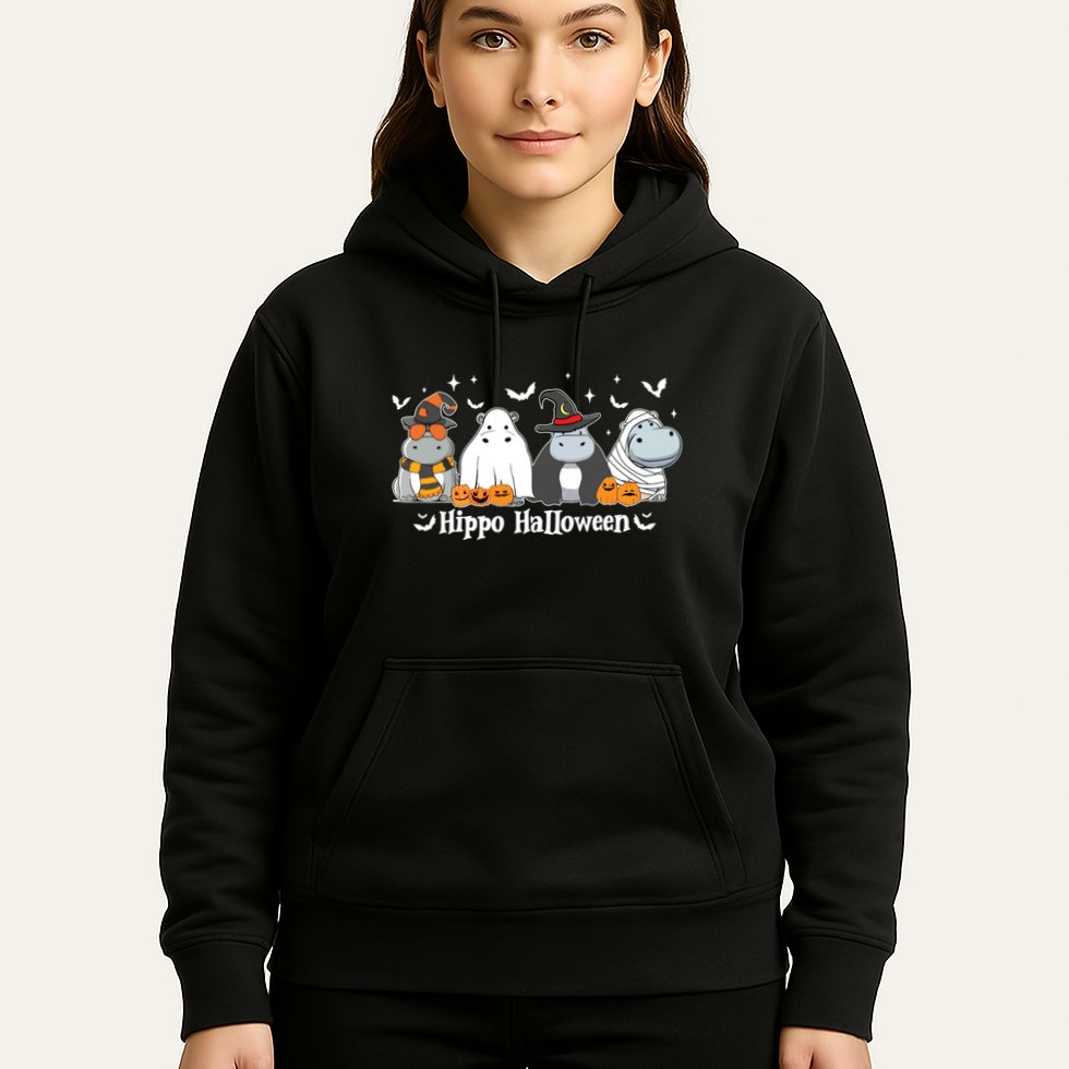 Cute Baby Hippo Moo Deng Fall Hoodie