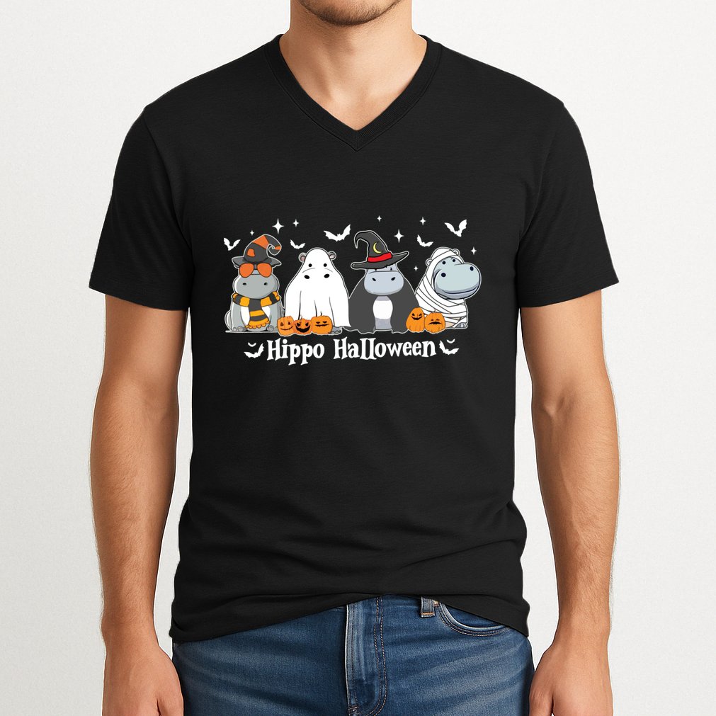Cute Baby Hippo Moo Deng Fall V-Neck T-Shirt