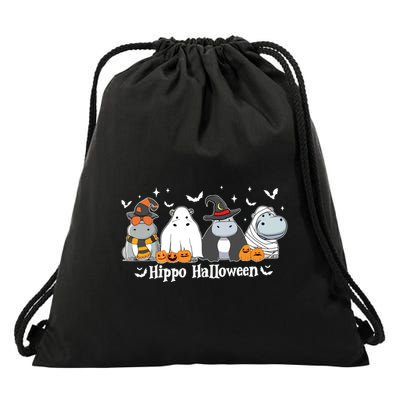 Cute Baby Hippo Moo Deng Fall Drawstring Bag