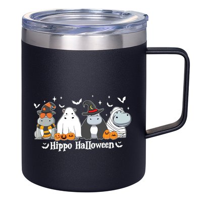 Cute Baby Hippo Moo Deng Fall 12oz Stainless Steel Coffee Mug