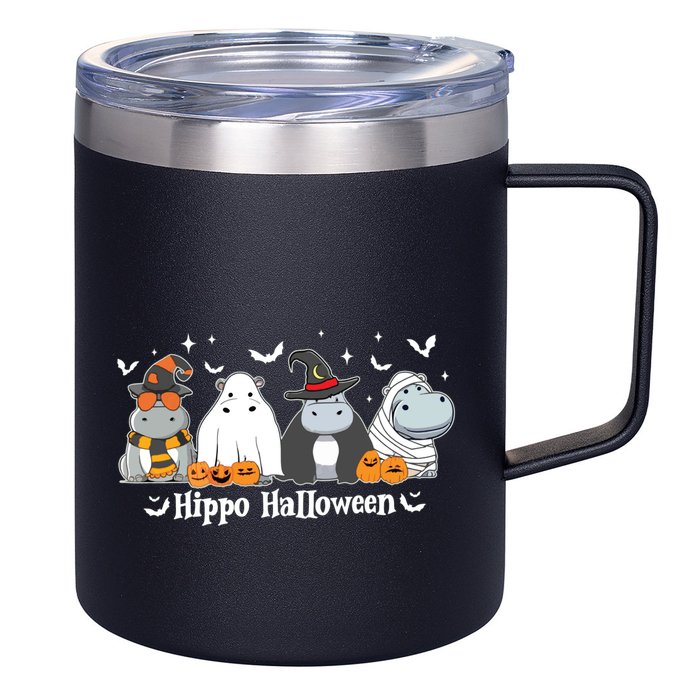 Cute Baby Hippo Moo Deng Fall 12oz Stainless Steel Coffee Mug