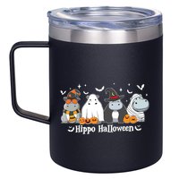 Cute Baby Hippo Moo Deng Fall 12oz Stainless Steel Coffee Mug