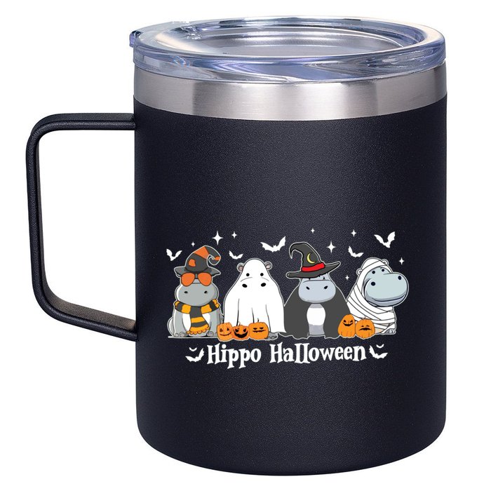 Cute Baby Hippo Moo Deng Fall 12oz Stainless Steel Coffee Mug