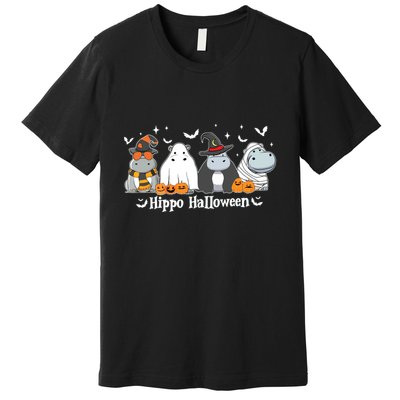 Cute Baby Hippo Moo Deng Fall Premium T-Shirt