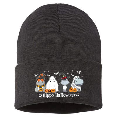 Cute Baby Hippo Moo Deng Fall Sustainable Knit Beanie