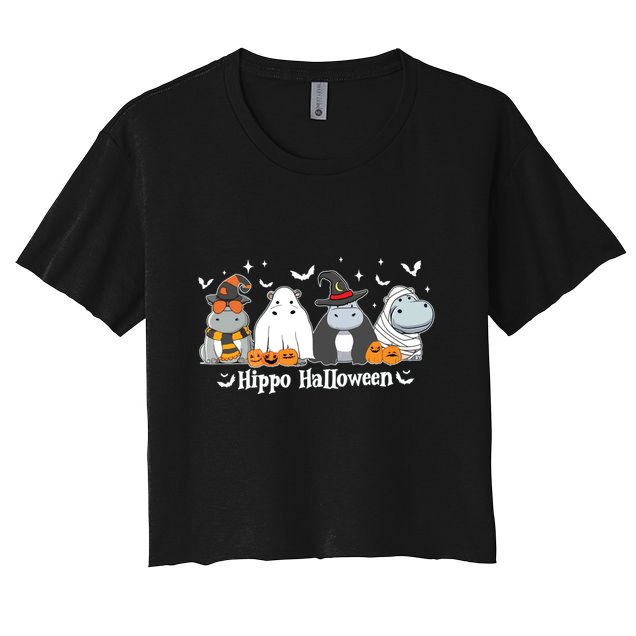 Cute Baby Hippo Moo Deng Fall Crop Top