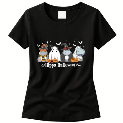 Cute Baby Hippo Moo Deng Fall Womens T-Shirt