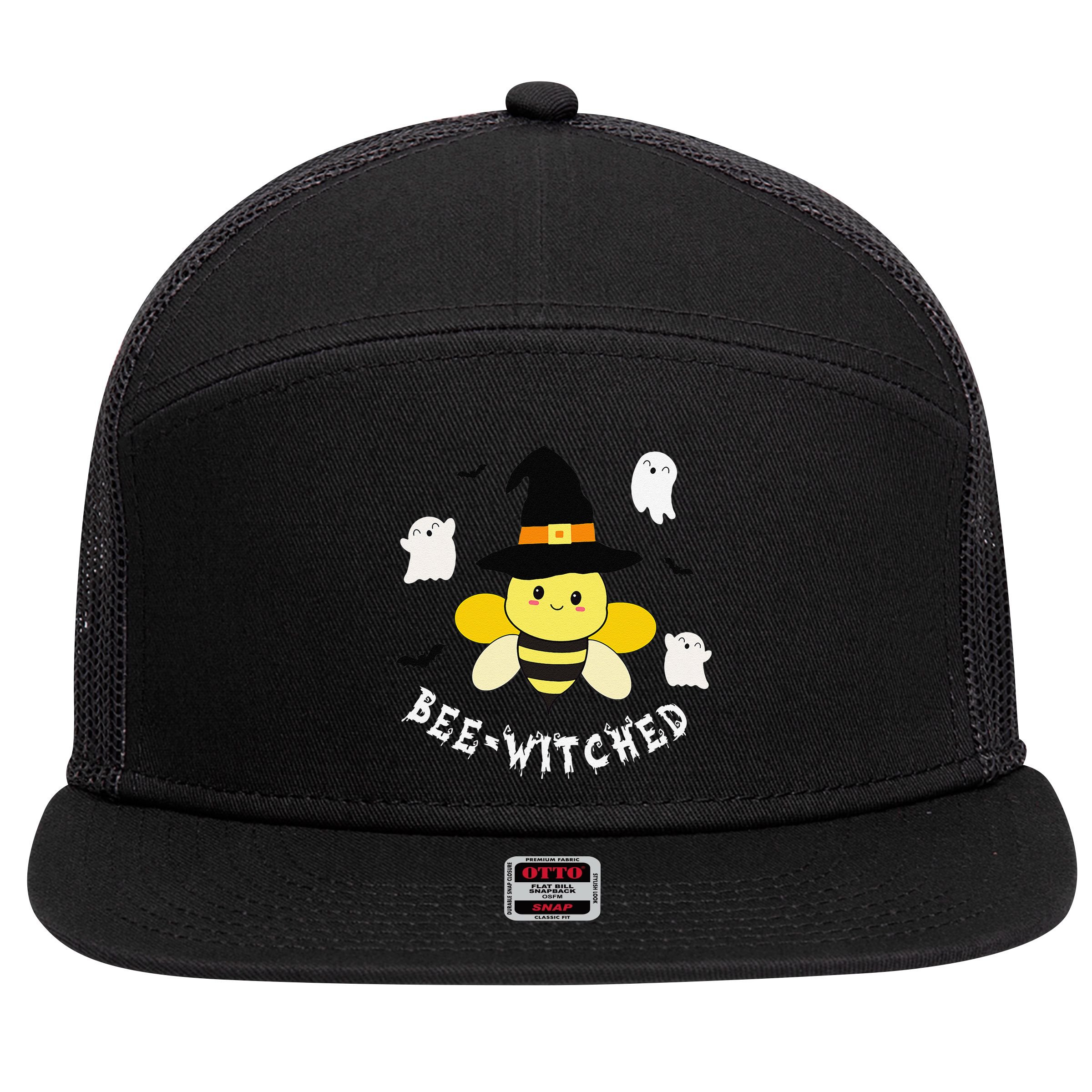 Cute Beekeeper Halloween Costume Funny Bee Pun Beewitched 7 Panel Mesh Trucker Snapback Hat