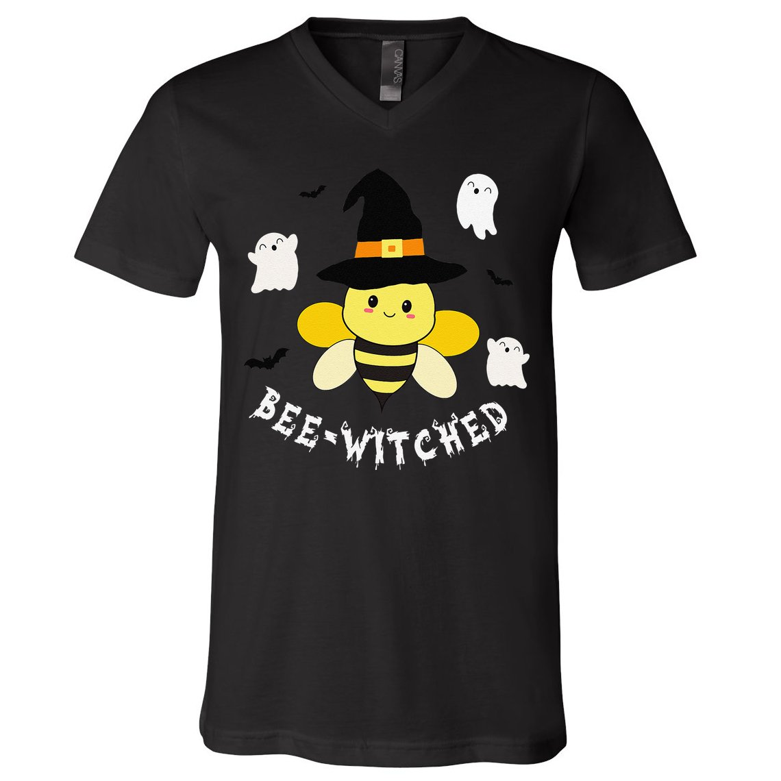 Cute Beekeeper Halloween Costume Funny Bee Pun Beewitched V-Neck T-Shirt