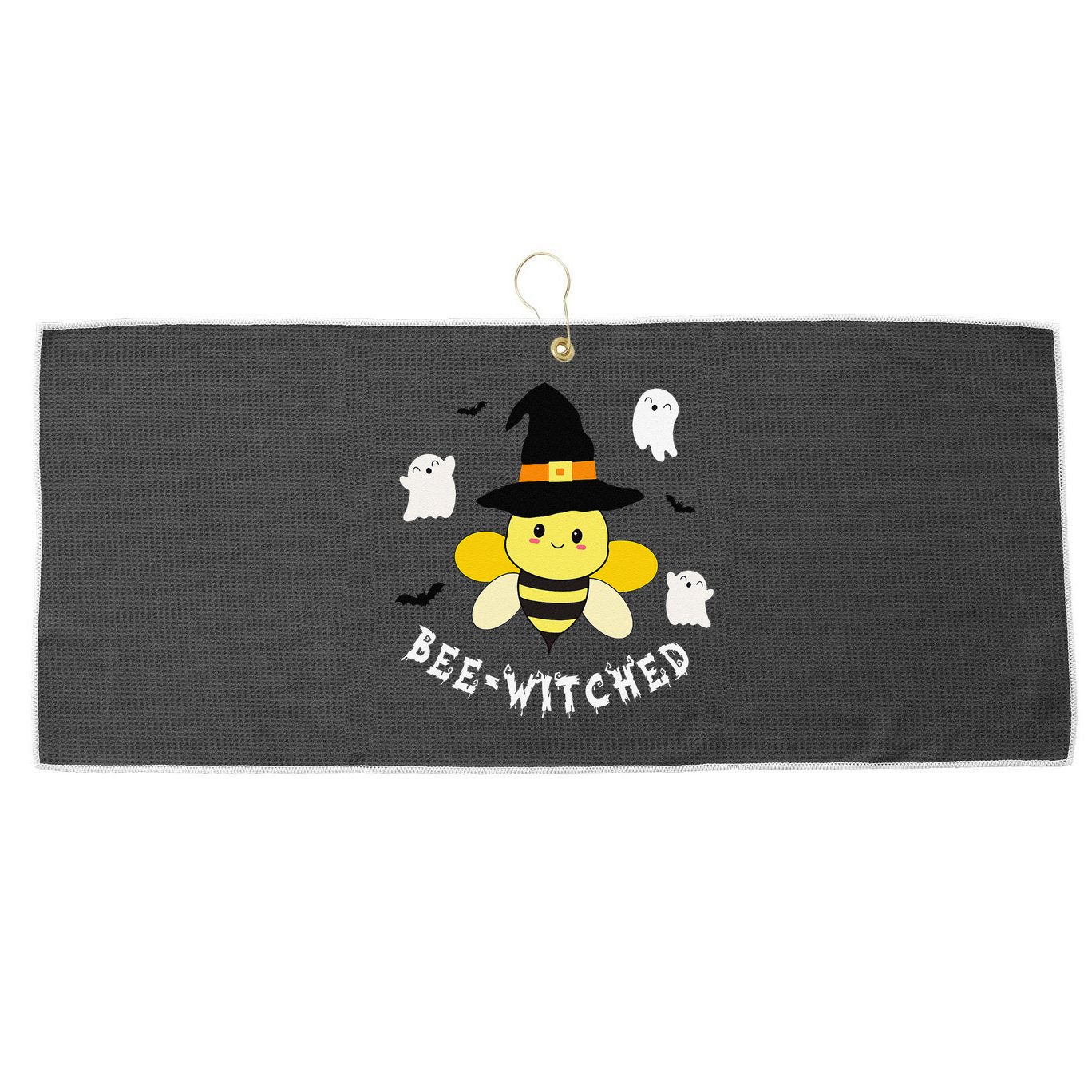 Cute Beekeeper Halloween Costume Funny Bee Pun Beewitched Large Microfiber Waffle Golf Towel