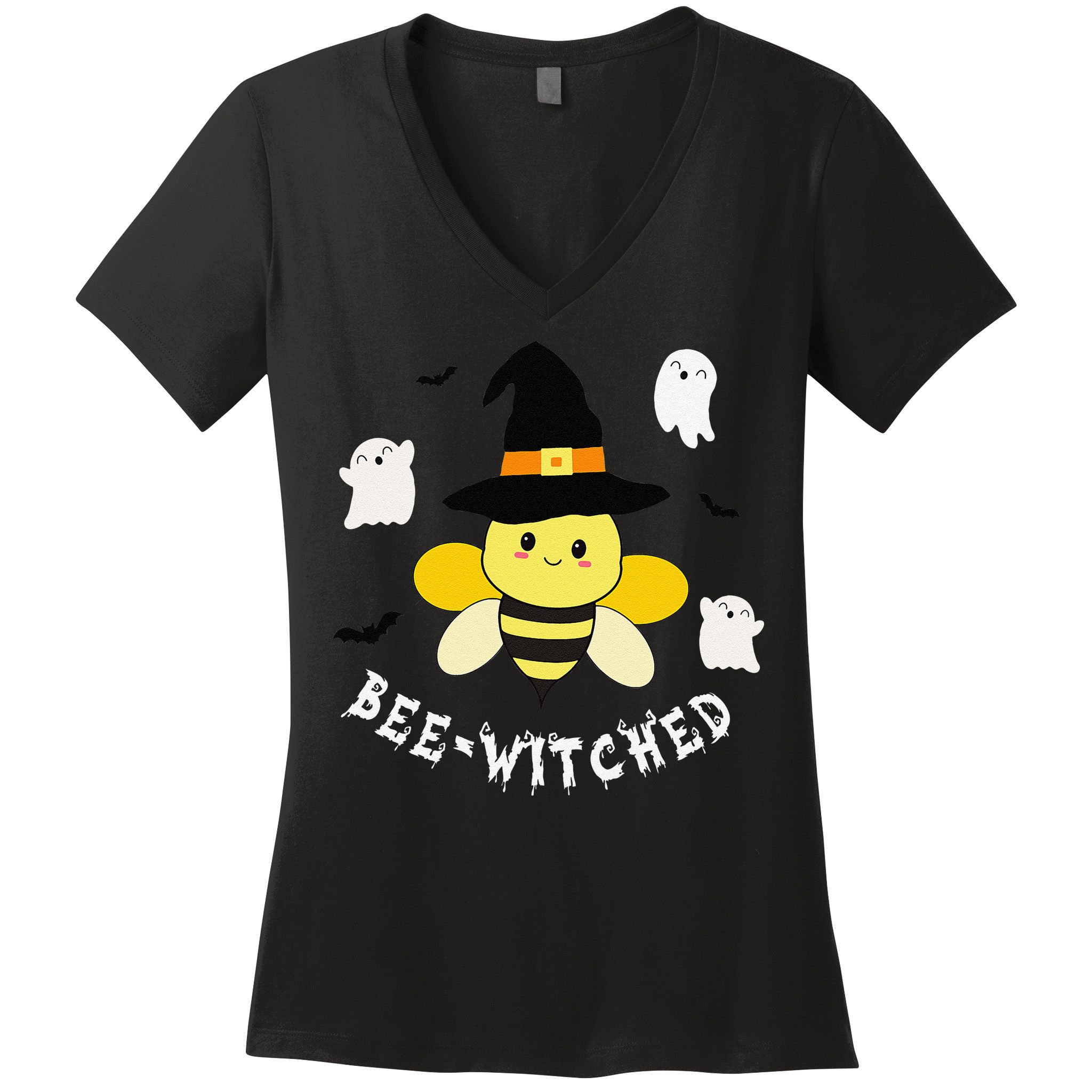 Cute Beekeeper Halloween Costume Funny Bee Pun Beewitched Women's V-Neck T-Shirt