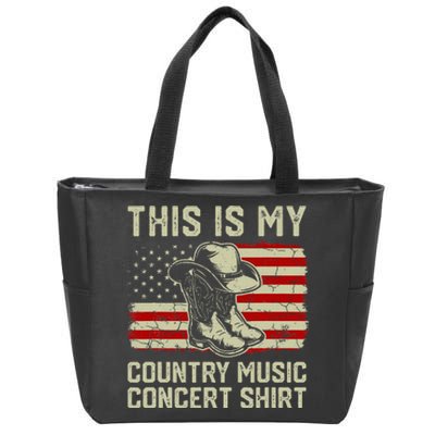 Cowboy Boots Hat This Is My Country Music Zip Tote Bag