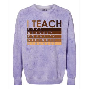 Celebrate Black History Month I Teach Black History Teacher Colorblast Crewneck Sweatshirt