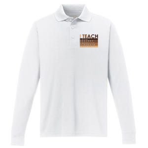 Celebrate Black History Month I Teach Black History Teacher Performance Long Sleeve Polo