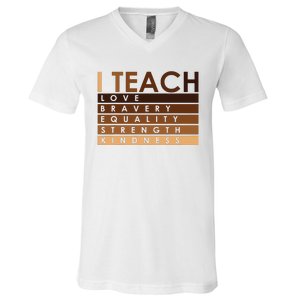 Celebrate Black History Month I Teach Black History Teacher V-Neck T-Shirt