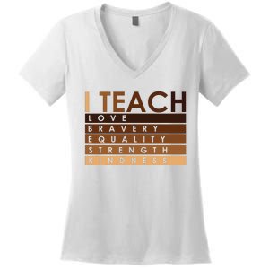 Celebrate Black History Month I Teach Black History Teacher Women's V-Neck T-Shirt