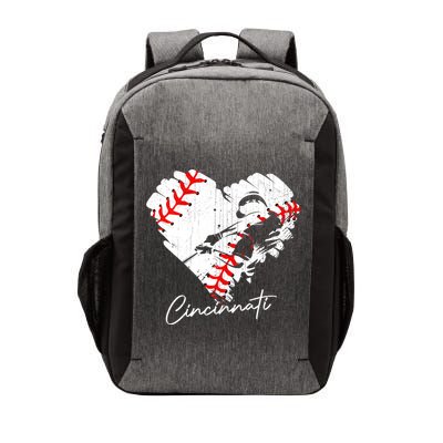 Cincinnati Baseball Heart Distressed Vintage Baseball Fans Vector Backpack