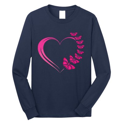 Cute Butterfly Heart Butterflies Long Sleeve Shirt