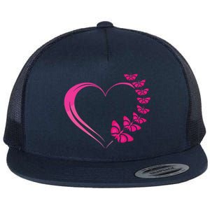 Cute Butterfly Heart Butterflies Flat Bill Trucker Hat