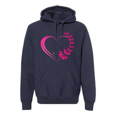 Cute Butterfly Heart Butterflies Premium Hoodie