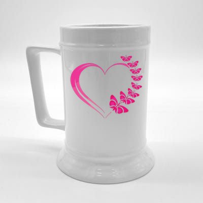 Cute Butterfly Heart Butterflies Beer Stein