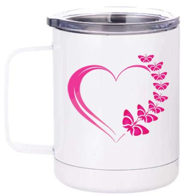 Cute Butterfly Heart Butterflies 12 oz Stainless Steel Tumbler Cup