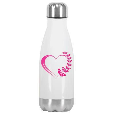 Cute Butterfly Heart Butterflies Stainless Steel Insulated Water Bottle