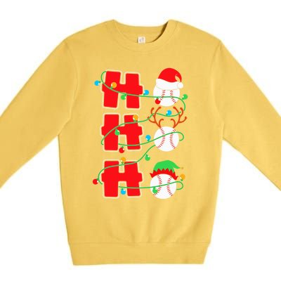 Christmas Baseball Ho Ho Ho Funny Xmas Sports Gift Premium Crewneck Sweatshirt