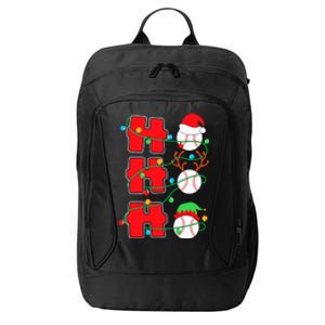 Christmas Baseball Ho Ho Ho Funny Xmas Sports Gift City Backpack