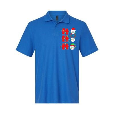 Christmas Baseball Ho Ho Ho Funny Xmas Sports Gift Softstyle Adult Sport Polo