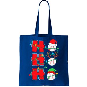 Christmas Baseball Ho Ho Ho Funny Xmas Sports Gift Tote Bag