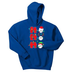 Christmas Baseball Ho Ho Ho Funny Xmas Sports Gift Kids Hoodie