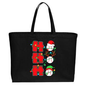 Christmas Baseball Ho Ho Ho Funny Xmas Sports Gift Cotton Canvas Jumbo Tote