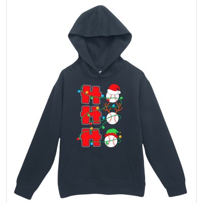 Christmas Baseball Ho Ho Ho Funny Xmas Sports Gift Urban Pullover Hoodie