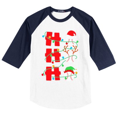 Christmas Baseball Ho Ho Ho Funny Xmas Sports Gift Baseball Sleeve Shirt