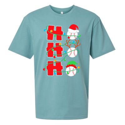 Christmas Baseball Ho Ho Ho Funny Xmas Sports Gift Sueded Cloud Jersey T-Shirt