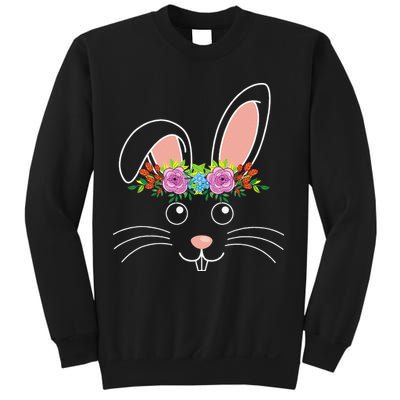 Cute Bunny Hairdress Flowers Women Easter Day Sweatshirt