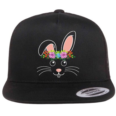 Cute Bunny Hairdress Flowers Women Easter Day Flatbill Hat
