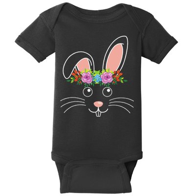 Cute Bunny Hairdress Flowers Women Easter Day Baby Bodysuit