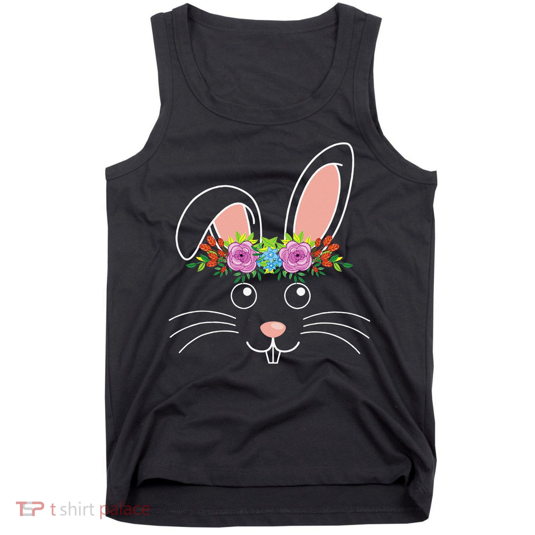 Cute Bunny Hairdress Flowers Women Easter Day Tank Top