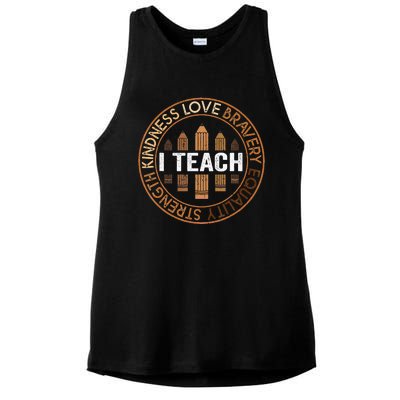 Celebrate Black History Month I Teach Black History Teacher Ladies PosiCharge Tri-Blend Wicking Tank