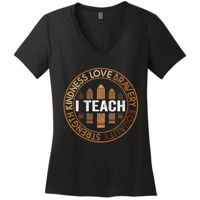 Celebrate Black History Month I Teach Black History Teacher Women's V-Neck T-Shirt