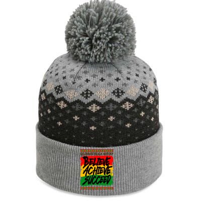 Celebrate Black History Believe Achieve Succeed The Baniff Cuffed Pom Beanie